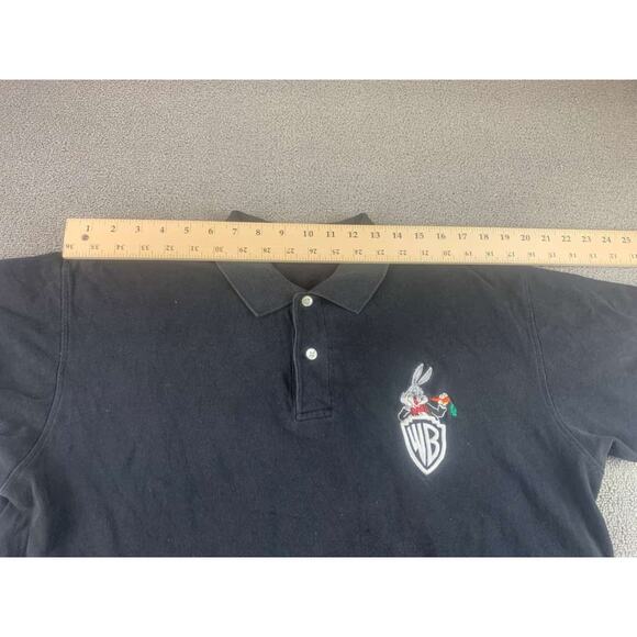 Vintage 90s Warner Bros Studio Store Polo Men L Black Bugs Bunny Embroidery - Picture 7 of 10
